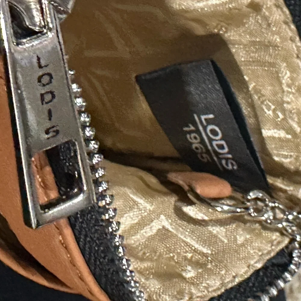 LODIS Luxury 1965 Ellie Series Leather Card & Coin Wallet Keychain NWOT